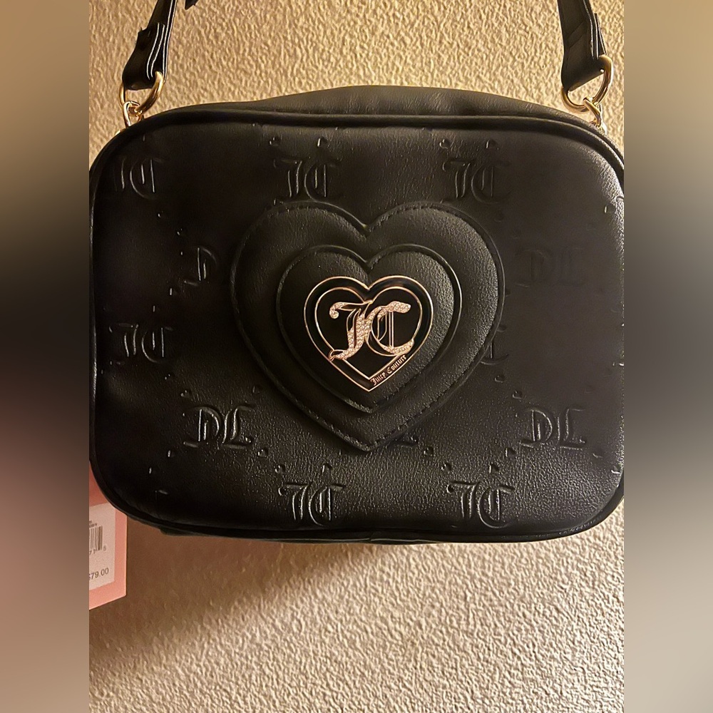 NWT Juicy Couture Black Heart Crossbody Bag
